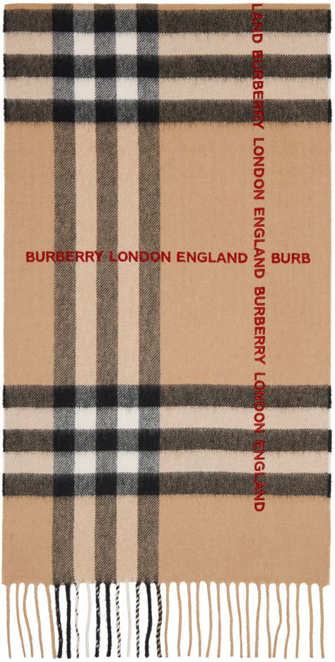 ssense burberry scarf|Burberry: Beige & Black Logo Wool Scarf .